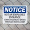 Signmission Not An Employee Entrance Employees Must OSHA Notice Sign, Plastic, 10in W x 7in L, 2PK OS-2PACK-NS-P-710-L-15139 - alternate 6